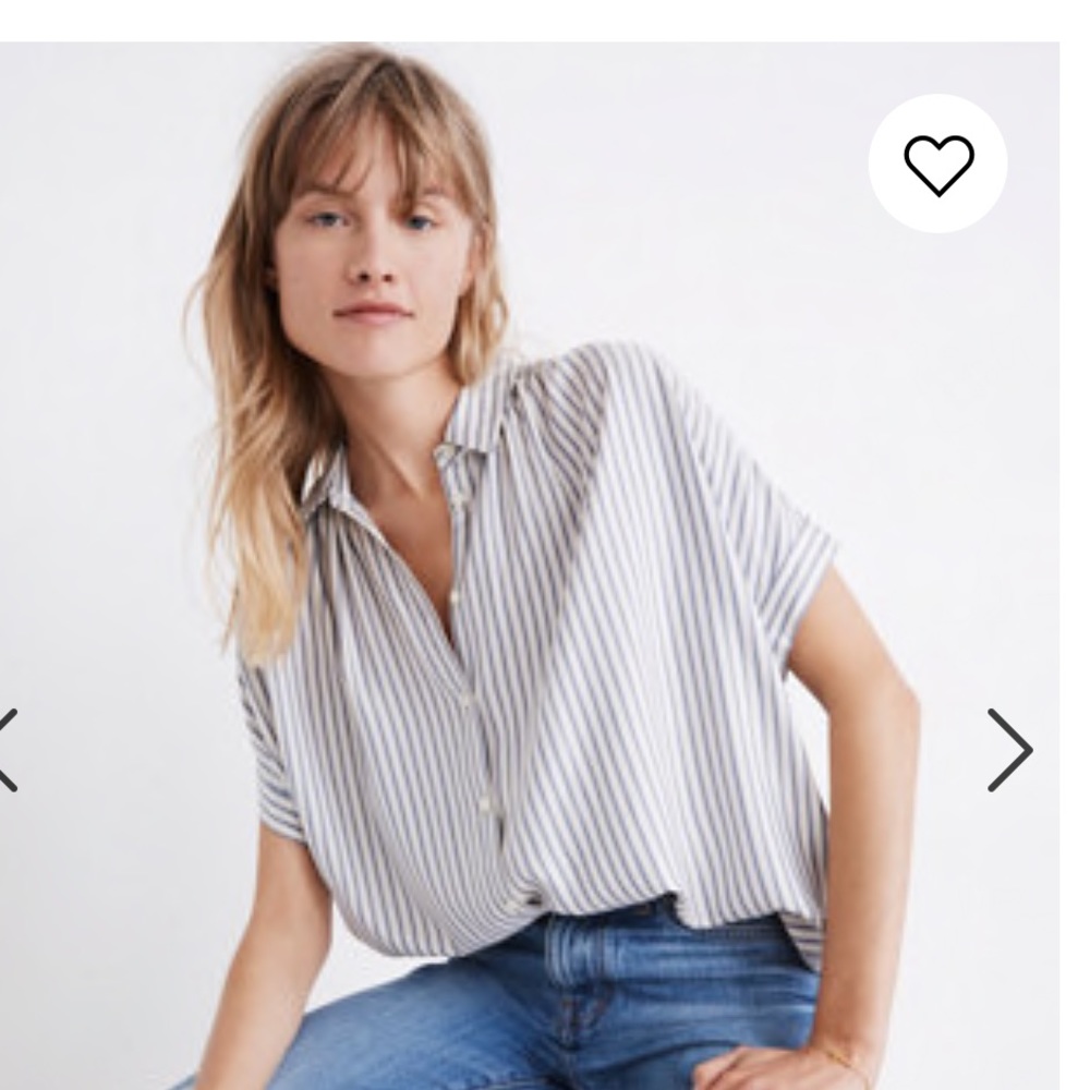 Madewell sizeM central stripe blouse